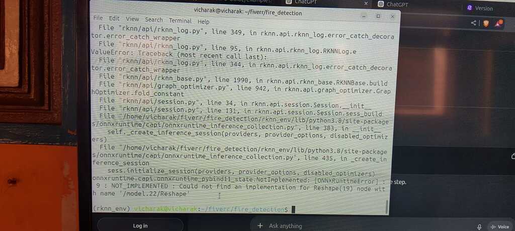 Reshape Issue , Im facing this error while converting onnx to rknn ...